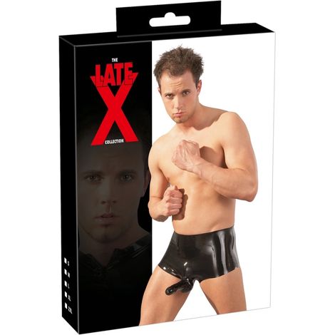 Late X - Sexy enge Shorts mit Penis- und Hodenschutz, Schwarz, L/XL (1/4)