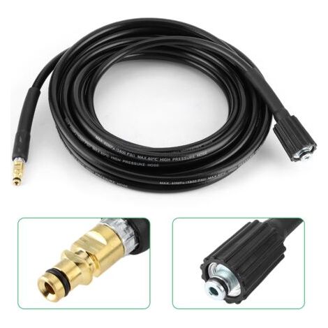 Tuyau de lave-auto 40 MPa/5800 PSI Tuyau en caoutchouc de nettoyage à haute pression pour Karcher K2 K3 K4 K515 mètres/49,2 pieds