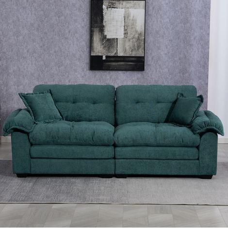 Divano 2 posti seduta profonda chenille 214 cm OKMYHOME (1/5)