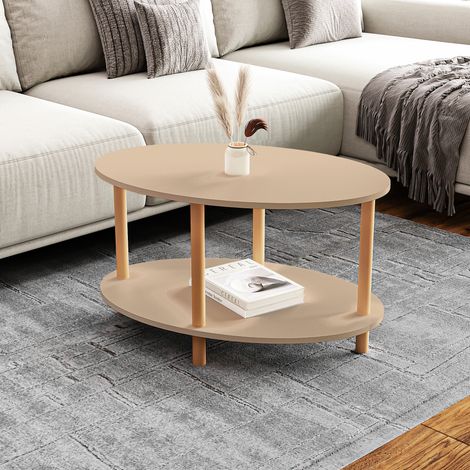 Couchtisch Højreby 70x44x43 cm Cappuccino [en.casa]
