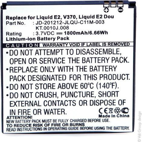 NX - Batterie téléphone, smartphone, GSM pour Acer 3.7V 1800mAh - JD-201212-JLQU-C11M-00 (1/3)