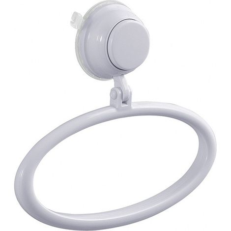 Gedy Vesuvio portasciugamani ganci con ventosa, bianco, 18 x 3 x 16 cm (1/3)