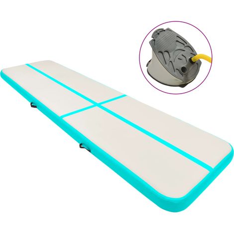 Tappetino Ginnastica Gonfiabile e Pompa 600x100x15cm PVC Verde vidaXL (1/5)