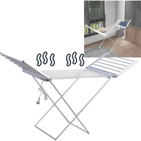 Sèche-Linge Electrique, Etendoir Pliant D'intérieur, Sèche Linge Electrique Portable, Étendoir Chauffant Électrique À Ailes[727] (1/4)
