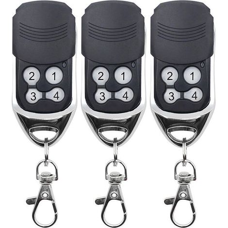 YMYNY 433MHz Telecommande Universelle Portail,Telecommande Camé Porte de Garage de Remplacement, Super Copie, Code Fixe, Code Roulant, Applicable à Télécommande DOORHAN MOTORLIN,3pcs