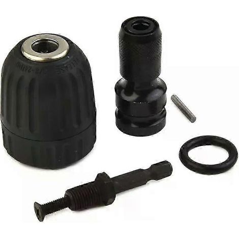 Outil de conversion de mandrin de perçage sans clé 08-10 mm, adaptateur 3/8-24UNF avec queue hexagonale, foret à perçage rapide sans clé à queue hexagonale de 1/4 pouce (1/5)