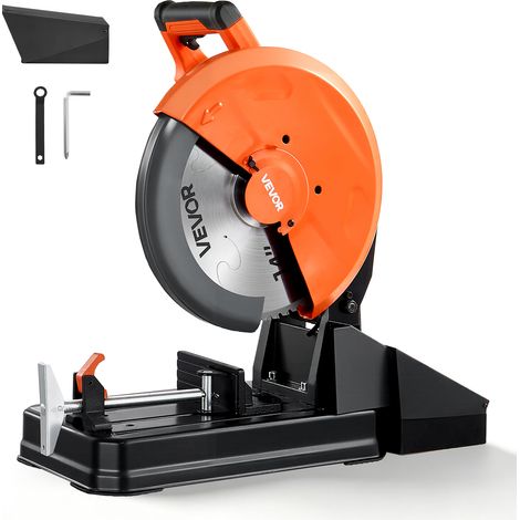 VEVOR Metalltrennsäge Kappsäge 355mm Trennscheibe 3500W Motor Gehrungssäge, zum Schneiden von Metall, Einstellbarer Winkel von -45° bis 45°, Drehzahl von 750 bis 1200 U/min, mit Späneauffangbehälter (1/5)