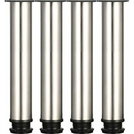 pieds de meuble réglables en acier inoxydable brossé – hauteur 300 mm, hauteur réglable de 0 à 15 mm (1/3)