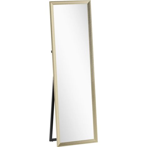 Espejo de cuerpo entero, colocación flexible, 160 x 50 cm, dorado
