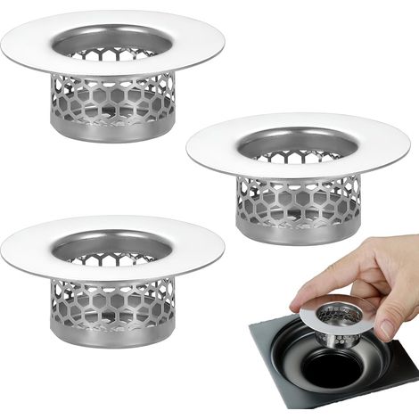 filtri universali per scarico, filtri per doccia e lavandino, adatti per tubi del bagno, griglie per lavelli da cucina, filtri per scarichi del bagno con diametro da 2,5 a 4,3 cm. (1/5)