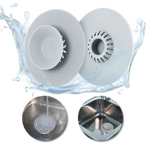 Pair Bouchon de Vidange en Silicone 2 Pcs,Bouchon Baignoire Universel,Bouchon Evier de Cuisine Anti Odeur,Filtre Cheveux Douche 10.9 cm,Plug Evier pour Lavabo, Baignoire,Douche (1/5)