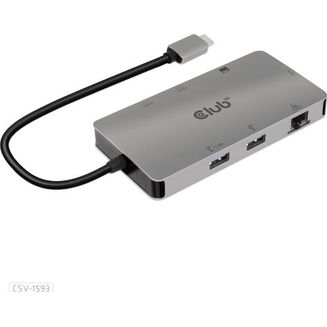 CLUB3D CSV-1593 Schnittstellen-Hub USB 3.2 Gen 1 (3.1 Gen 1) Type-C 16200 Mbit/s Metallisch (1/5)