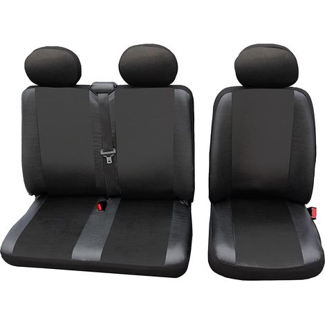 Woltu – Housse de siège camion universelle en similicuir noir – Protection contre la poussière et saleté – Compatible Citroën, Fiat, Ford, Mercedes, Nissan, Opel, Peugeot, Renault, Toyota, VW