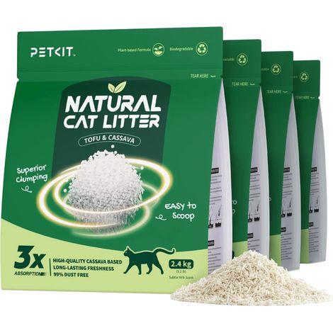 PETKIT Arena de Tofu para Gatos 100% Natural (Embalagem de 4 unidades)