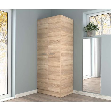 Armadio Natural Wood doppia anta in legno naturale - 71x51.5x181 cm (1/2)