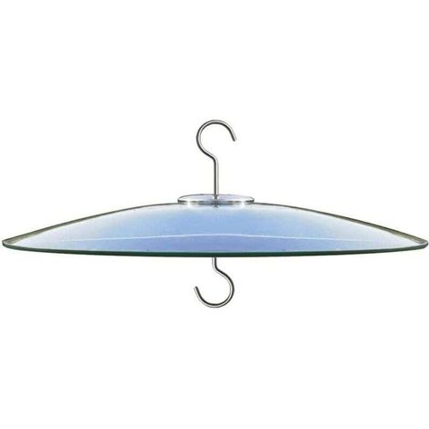 Couvercle anti-pluie en verre de 33 cm pour mangeoire à oiseaux extérieure, déflecteur sur poteau de berger ou crochet en S pour suspension, grand dôme de protection contre la pluie (1/4)