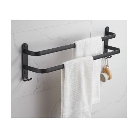 Handtuchhalter ohne Bohren, selbstklebend, Handtuchhalter aus Edelstahl 304, Wandmontage, Wand-Badetuchhalter, Handtuchstange für Badezimmer, Küche – Doppelstange 30 cm