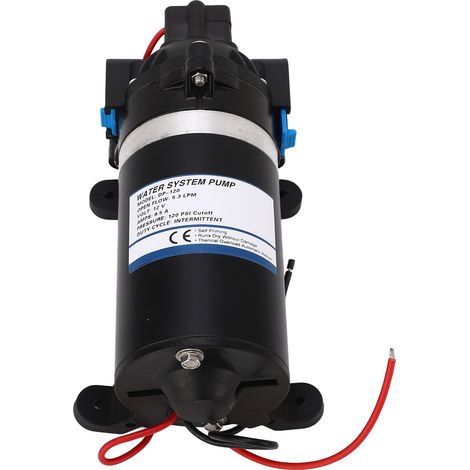 Pompe à eau à membrane 8,3 bar 20 GPH à haut débit, portable, micro-pompe électrique auto-amorçante, 12 V CC (1/5)