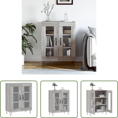 Buffet en verre - Buffet sonoma gris 69,5x34x90 cm bois d'ingénierie (1/5)