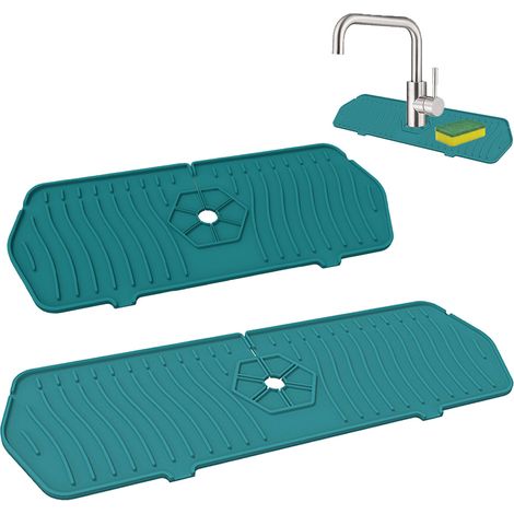 Tapis En Silicone Pour Robinet - 35,4 X 14,4 Cm Ou 45 X 14,4 Cm - Protection Contre Les Éclaboussures Pour Évier Cuisine Salle De Bain - 1 Pièce (1/5)