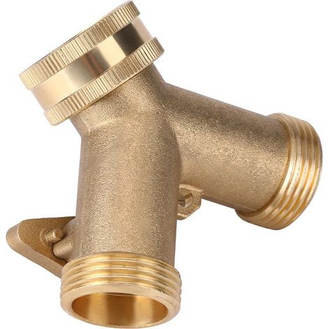 Raccord de robinet répartiteur à 2 voies en laiton 3/4 pouce pour tuyau d'arrosage, pour l'irrigation de jardin (1/5)
