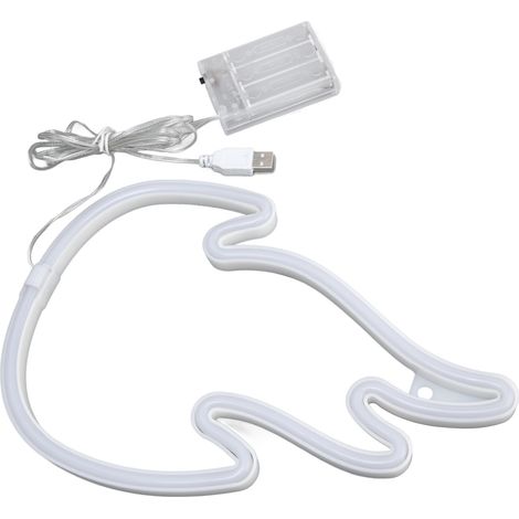 Enseigne lumineuse néon flamme à double alimentation, idéale pour la décoration murale d'une chambre ou d'une salle de jeux (lumière blanche chaude). (1/5)