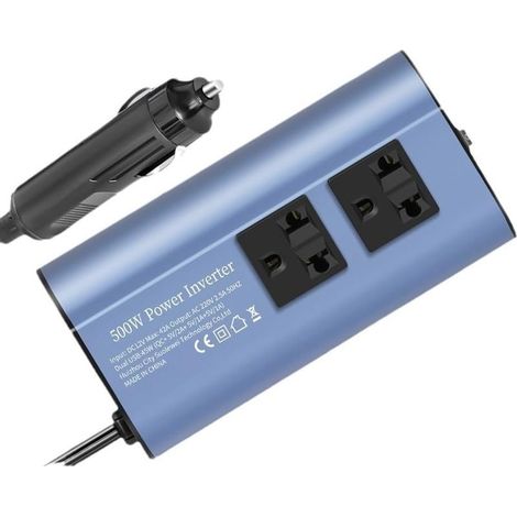 Inverter di potenza per auto da 12V/24V a 220V, inverter a onda modificata, caricabatterie portatile per auto, inverter per autoveicoli (1/5)