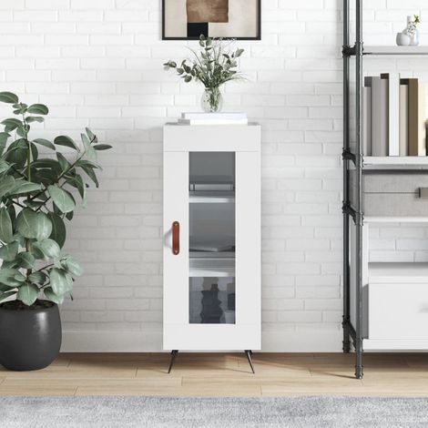 vidaXL Sideboard Hochglanz-Weiß 34,5x34x90 cm Holzwerkstoff (1/5)