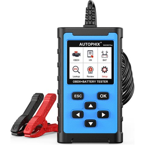 AUTOPHIX BAS300 Plus Testeur 2-en-1 OBD2 Moteur + Batterie 12V – Lecture Codes Défaut, Efface Voyant Moteur, Diagnostic État Accumulateur Voiture (1/5)