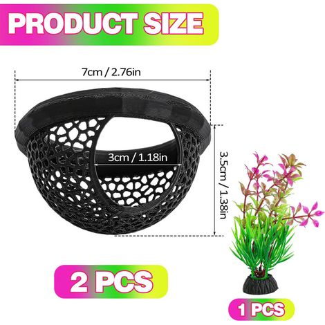 Nid de Betta Flottant Décoration d'Aquarium Grotte de Repos pour Poissons Hamac en Maille pour Petits Poissons et Crevettes