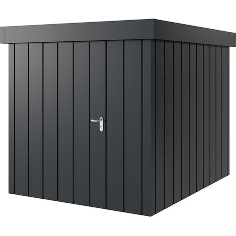 Hörmann Metall-Gerätehaus "Juno" mit Flachdach, JFD6 - Modern Europapromotion, 214 x 262 cm (B x T), anthrazit, 1-flüglige Tür, Anschlag links (1/5)