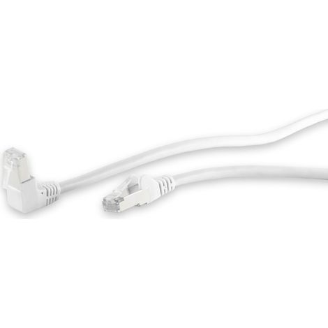 S-IMPULS CAT.6 Patchkabel, S/FTP, 90°-gerade, 0,5 m, weiß