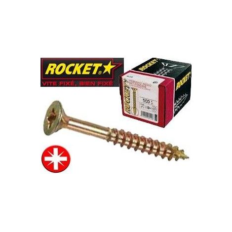 Rocket Vite legno bicromatizzato, testa incassata, croce Pozidriv
