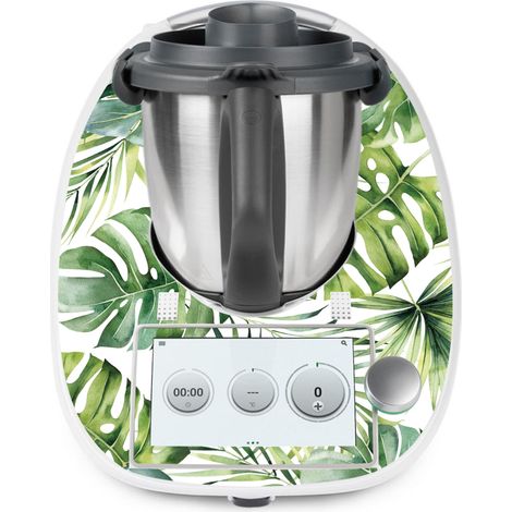 Stickers Thermomix TM6 - Feuilles Tropicales - Adhésif MAT (1/2)