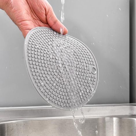 Tapis de cuisine rond en silicone résistant aux hautes températures, isolant thermique, dessous de verre antidérapant, tapis pour bol, tapis pour cuiseur à riz, tapis pour casserole (1/5)