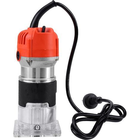 Defonceuse a Bois, Défonceuse à une main 220V Fraise à bois Avec base Routeur à bois électrique fraiseuse à bois pour affûtage électrique, gravure électromécanique 220 V 30000r/min (1/4)
