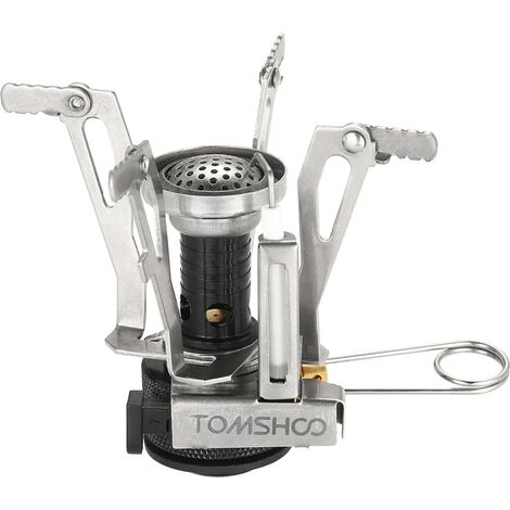Mini réchaud à gaz portable pour la randonnée, avec cartouches de gaz, brûleurs, pour le camping et les activités de plein air. Fonctionnant au butane et au propane, il est pliable et portable. (1/5)