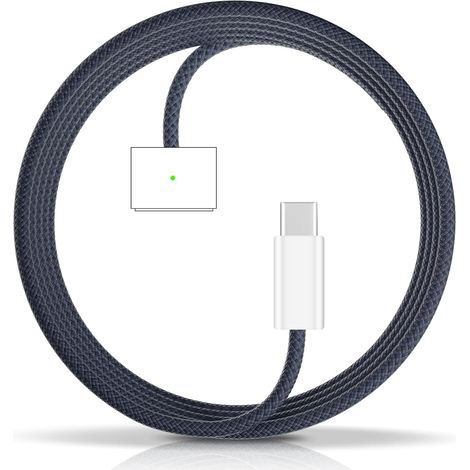 140-W-USB-C-Magnetladegerät für MacBook Air/Pro, PD-Schnellladung, Magnetanschluss der 3. Generation, 2 m langes, geflochtenes Kabel, ideal für Reisen, Mitternachtsblau