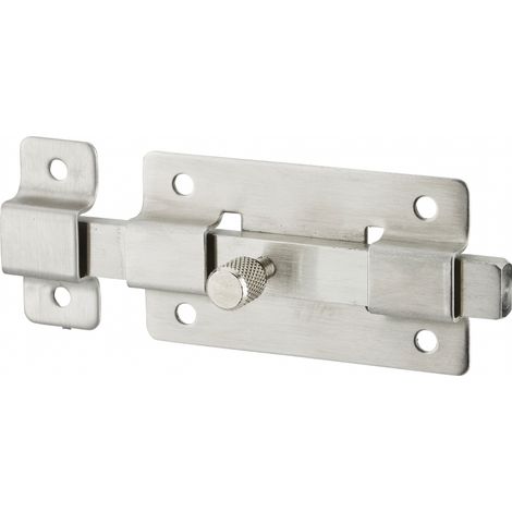 Chiusura a chiavistello per mobili, 75mm, acciaio inossidabile, chiusura a chiavistello piatto - Serrurerie de Picardie
