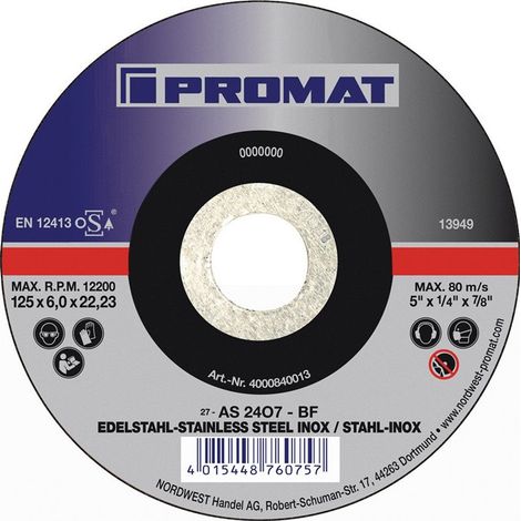 Disco per battere D115xs6mm universale perforatura universale 22.23 mm Promat (per 10)
