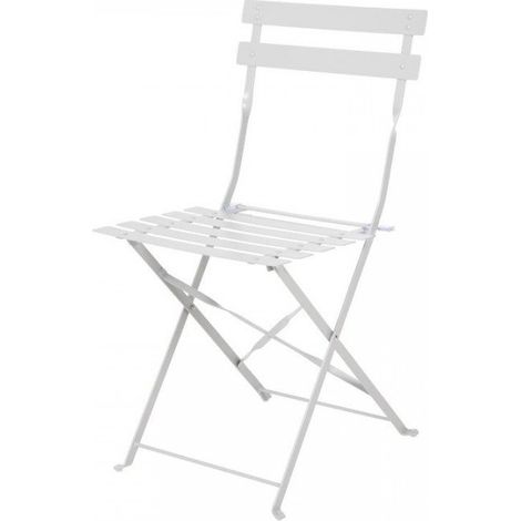Lot de 2 chaises pliantes assise (H)440 mm, en acier poudré gris (1/5)