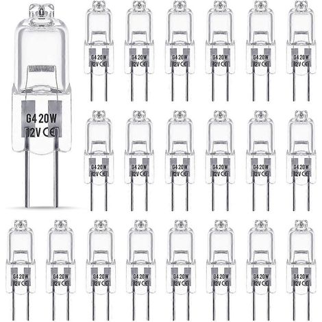G4 12V 10W Halogenlampe, G4 Lampe, dimmbare G4 Halogenlampe, warmweiß 3000K, flimmerfrei, zweipoliger G4 Sockel, klare Kapsel für Kristall.