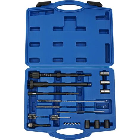 Kit d'outils de siège d'étanchéité pour injecteur, fraise et brosses professionnelles pour le nettoyage de la baie d'injecteur, de la tige et du siège, kit complet en acier au carbone
