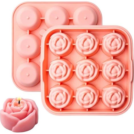 À Glaçons Rose En Silicone Moule Vin Froid 9 Cavités (1/5)