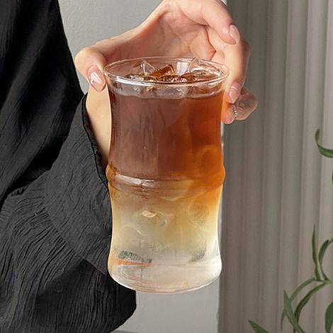 Tumbler En Verre - 400 ml - Large Ouverture - Pour Smoothies Cafés Glacés Thés Froids - 1 Pièce (1/5)