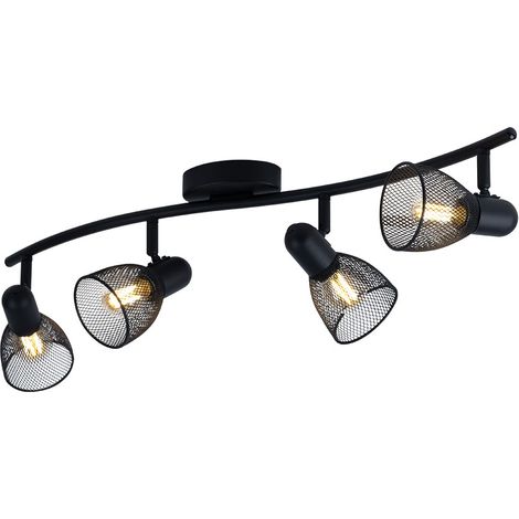 Faretti da Soffitto 4 Luci E14 Lampada Interno Plafoniera Nero Carovigno EGLO (1/5)