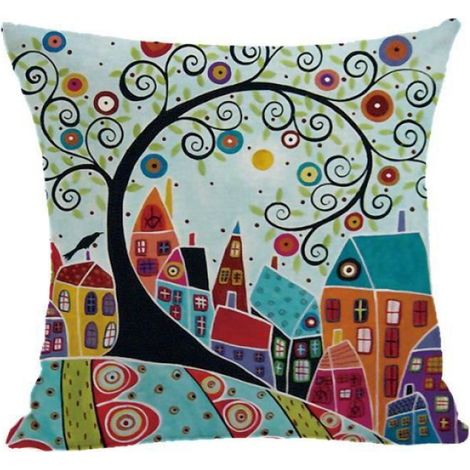 6 Housses de coussin 45x45cm, microfibre, motif géométrique, fermeture invisible, décoration salon (1/3)