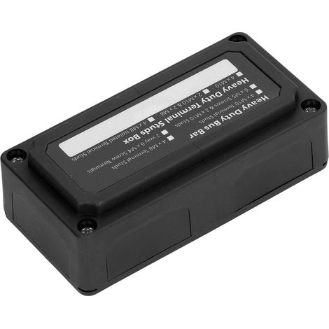 Boîte de distribution électrique avec bornes à vis M10, bloc de jonction, 48 V 300 A, noire (1/5)