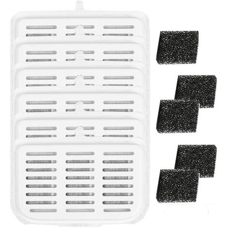 11er-Pack Filter für Petkit Max3 Pet Water Fountain, Die hochdichte Aktivkohle kann Gerüche und Verunreinigungen im Wasser filtern (6 Filter + 5 Schwämme)