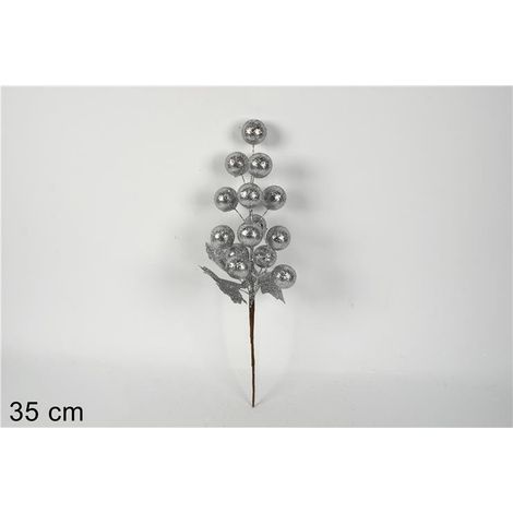 GRAPPOLO BACCHE GLITTERATE SILVER